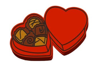 Heart Chocolates Box Straw Topper STL File (2 Sizes, Pre-Colored 3MF)
