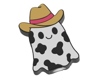 Cowboy  Ghost Straw Topper STL File 2 sizes 3MF pre colored file included
