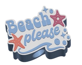 Archivo STL de adorno de paja "Playa, por favor": Diseño de impresora 3D (descarga digital)