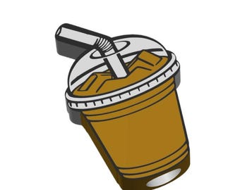 Iced Coffee Trinkhalm-Topper .STL Datei: 3D Drucker Download