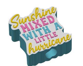 Sunshine Hurricane Straw Topper: 3D Print STL/3MF Files