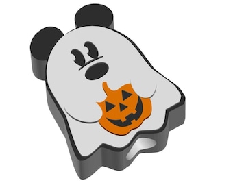 Ghost Mouse Straw Topper STL File: 3D Printable Halloween Decor (Digital Download