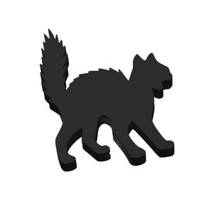 Hissing Black Cat Straw Topper STL File 2 sizes 3 MF File included halloween straw topper, 3D printed straw topper stl file