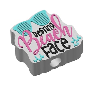 Resting BEACH Face Straw Topper STL File: 3D Print Tumbler Accessory