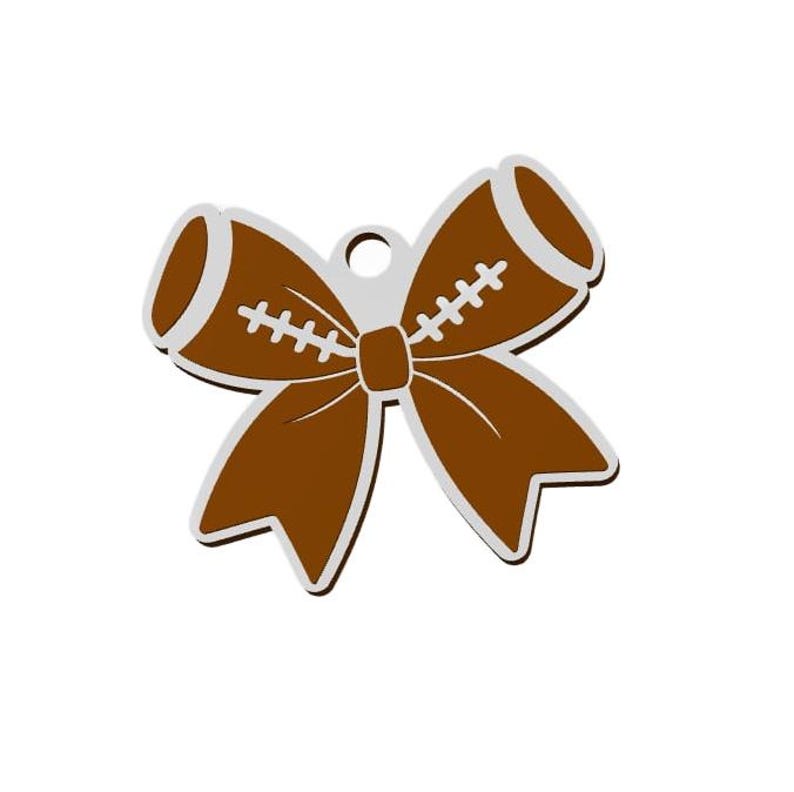 Football Bow Keychain STL File: 3D Printer Download 3MF File included image 5