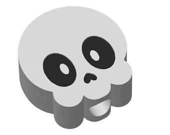 Kawaii Chibi Skull Straw Topper STL + 3MF | 8mm & 10mm Stanley Straw Topper | Cute Spooky Straw Buddy Digital Download