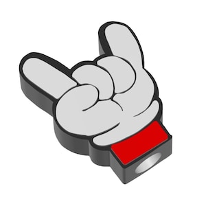Cartoon Hand ROCK ON Straw Topper STL File in 2 sizes 3MF file included- for you to download and print on your own 3d Printer 2 Sizes!