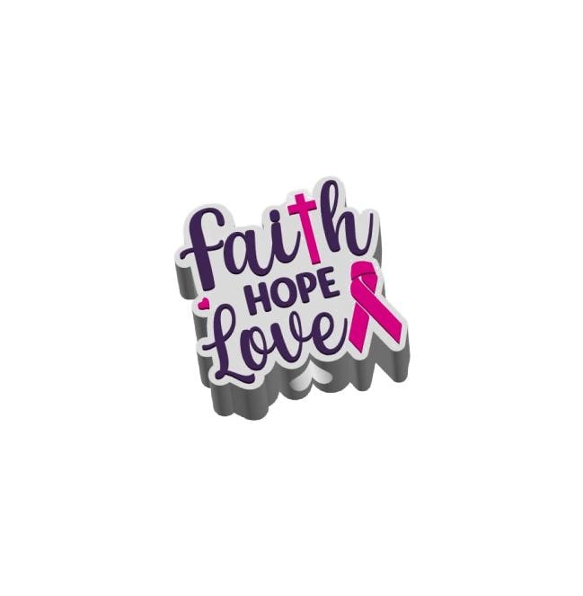 Faith Hope Love Straw Topper: Breast Cancer Awareness 3D Print (STL/3MF ...