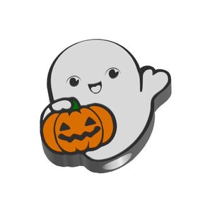 Kawaii Ghosty with Pumpkin Straw Topper in two sizes  STL File for you to download and print on your own 3d Printer 3MF File included