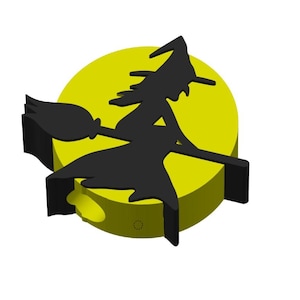 Flying Witch Straw Topper STL File  in 2 sizes for you to download and print on your own 3d Printer 3MF file included