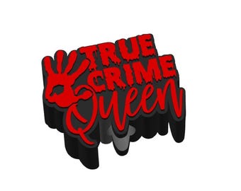 True Crime Queen Straw Topper STL + 3MF | 8mm & 10mm Stanley Straw Topper | Spooky Straw Buddy Digital Download