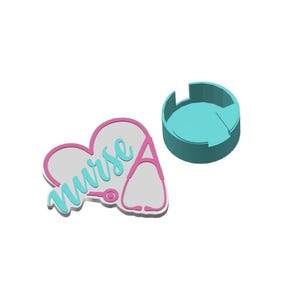 Nurse Heart Badge Reel Cover STL File: 3D Print Pre-colored 3MF File included image 4