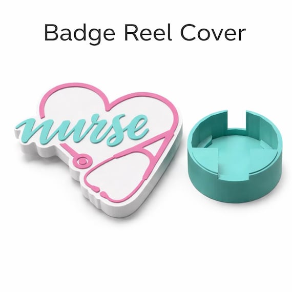 Nurse Heart Badge Reel Cover STL File: 3D Print Pre-colored 3MF File included