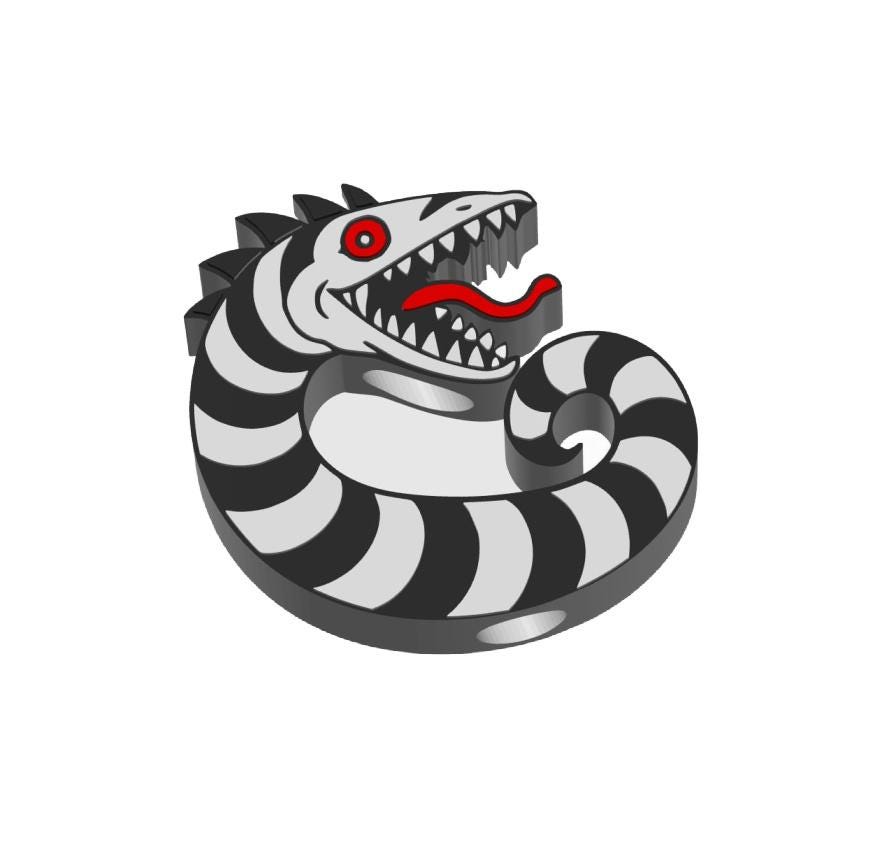 Gruselige Sandwurm Stroh-Topper in zwei Größen STL Datei zum Downloaden und ausdrucken auf dem eigenen 3D Drucker 3MF Datei inklusive