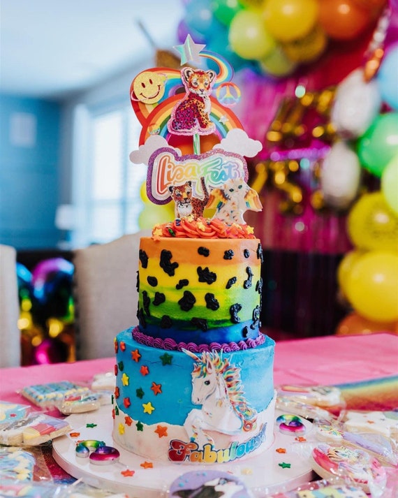 Lisa Frank Inspired Cake Topper 