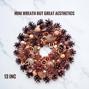 Pinecone Wreath Assorted Natural Autumn Forest decor Fall Winter Wreath Rustic Farmhouse Christmas Front Door Wreath Mantle Decor image 7