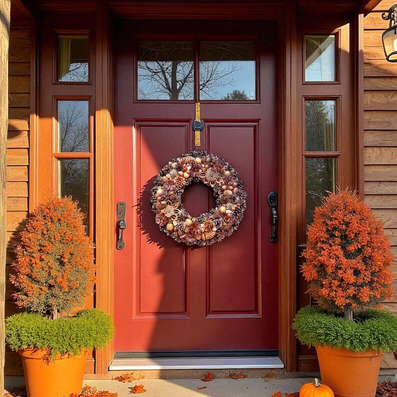 Pinecone Wreath Assorted Natural Autumn Forest decor Fall Winter Wreath Rustic Farmhouse Christmas Front Door Wreath Mantle Decor image 8