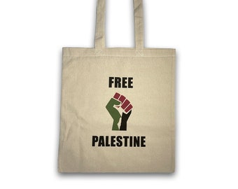 Baumwolltasche Free Palestina - Jutebeutel Palästina Herz, Einkaufstausche, Tragetasche, Stofftasche, Schultertasche