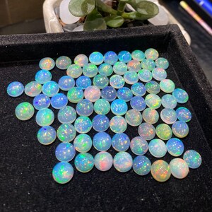 ETHIOPIAN WELO OPAL 8x8 mm Round Shape Natural Cabochon Gemstone Loose Gemstones per piece 0.90 carat Colorful Opal for Jewelry Making