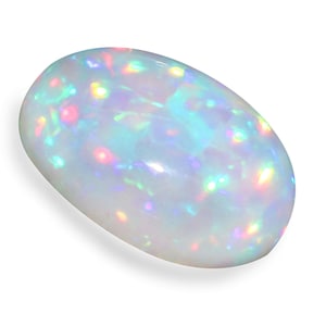 Ethiopian Opal 8.30ct Oval Cabochon | Natural Welo Opal Loose Gemstone 17.2x11.2mm | Rainbow Play of Color for Jewelry Making (DDP)