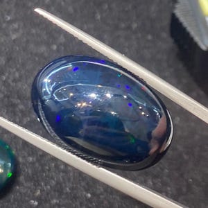 Natural Ethiopian Black Opal Gemstone Oval Shape 23.72x15.40x9.89  MM Loose Stone 15.35 Ct Healing Crystals Gift For Her for Jewelry Making