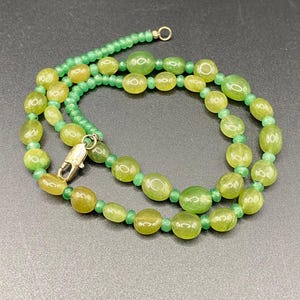 Jade Emerald Beaded Necklace 19&quot; | Green Gemstone Beads Choker | Handmade Jade Jewelry | Healing Crystal Necklace | Boho Green Bead Necklace