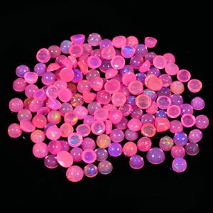 Premium Pink Opal Cabochon | 145pcs Round Natural Ethiopian Opal | Loose Fire Opal Welo Opal 27.40 Ct of 4-3MM for Jewelry Making