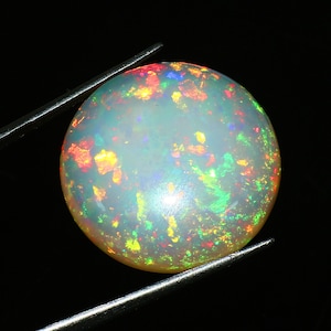 Splendid Top Quality Natural Ethiopian Opal Round Shape size 34.73Cts. 25.07x24.79x11.00mm Cabochon loose Gemstone For making Jewelry Making