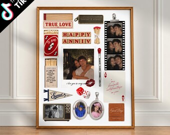 Matchbook Template DIY Canva, Custom Matchbox Poster, Anniversary Gift for Boyfriend Girlfriend, Couple Wall Art