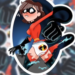 Gli Incredibili - Helen Parr smascherata - Adesivo in vinile LUCIDO da 5"