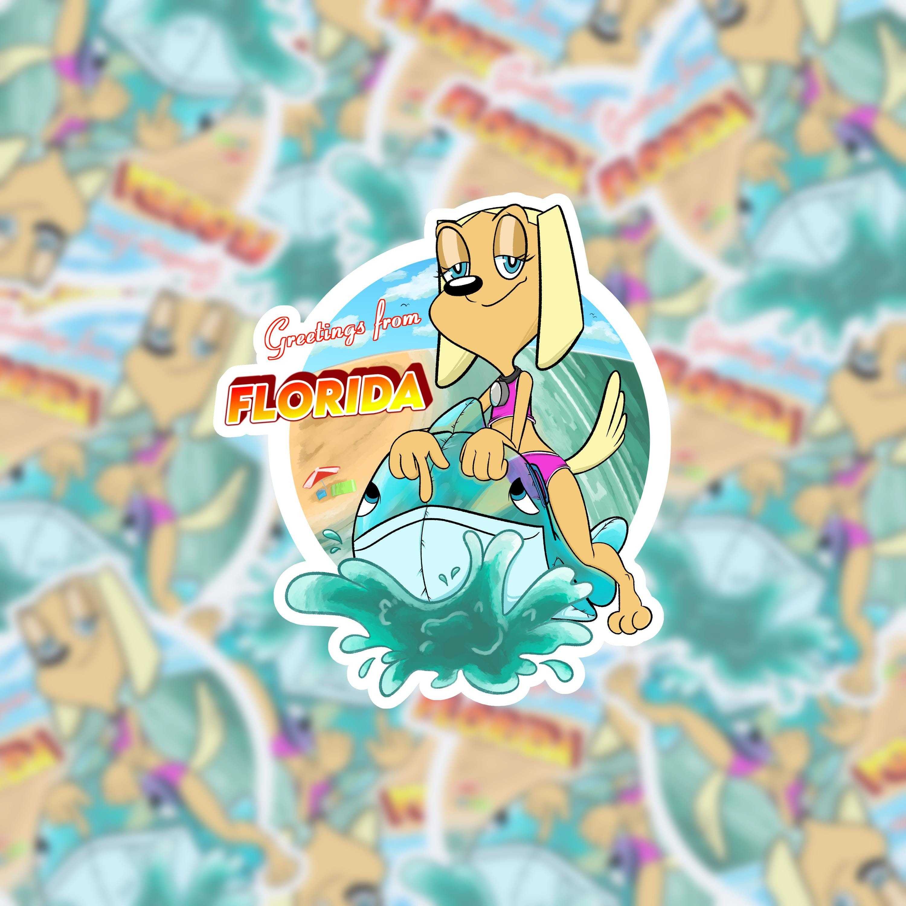 Brandy and Mr. Whiskers - Florida Greetings - Glossy 5" vinyl sticker