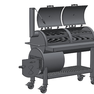 DIY BBQ Smoker  Plan, Smoker Blueprint, Outdoor Cooking Project, Barbecue Trailer Guide, Grill Design - 01