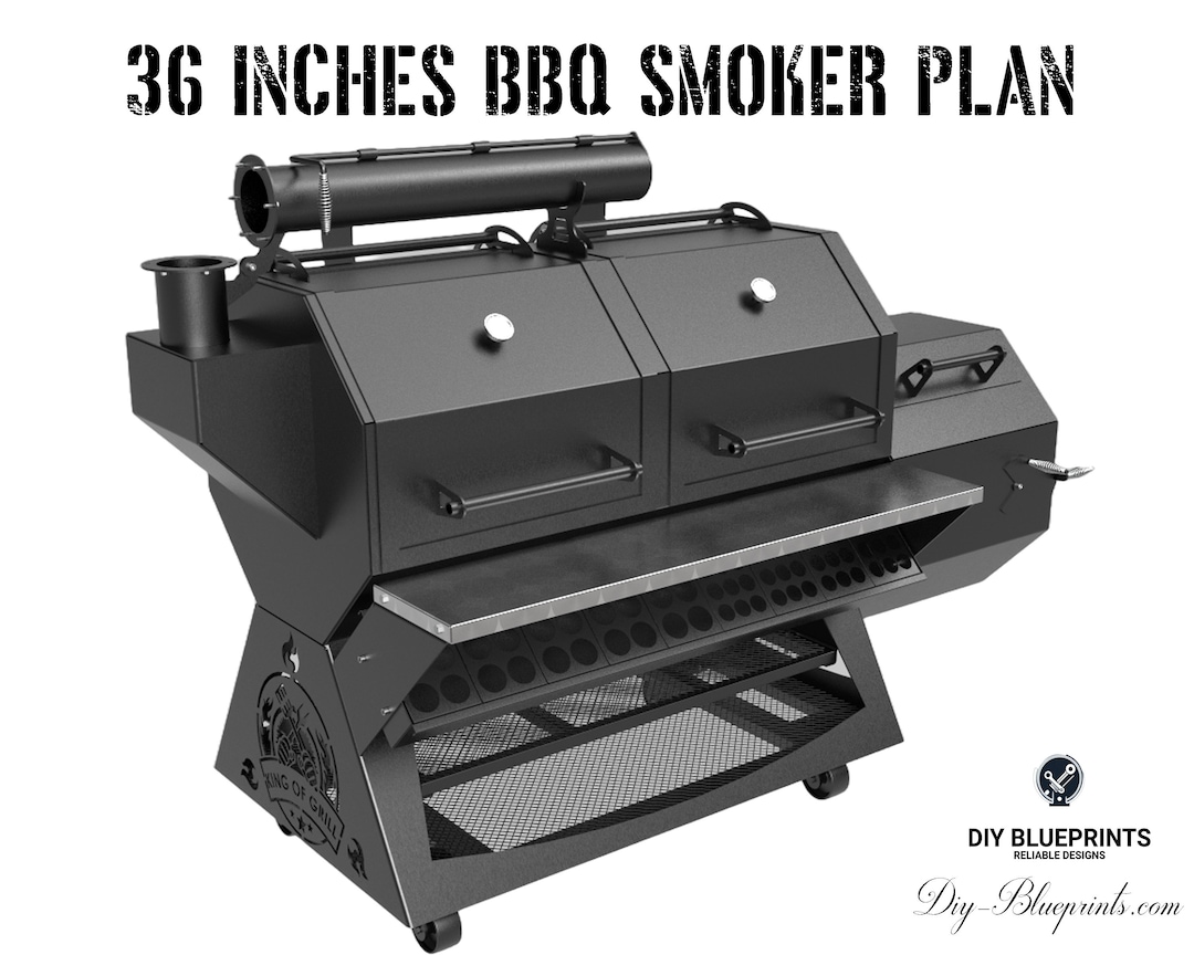 DIY BBQ Smoker Plan, Smoker Blueprint, Outdoor Cooking Project