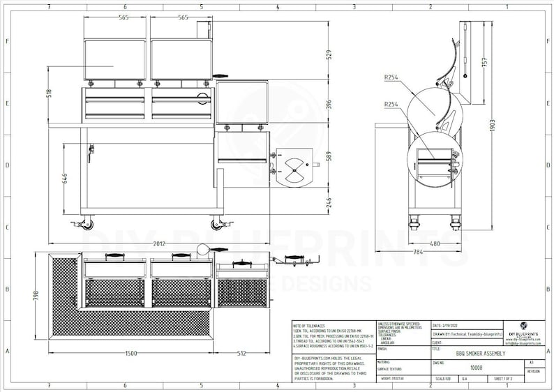 DIY BBQ Smoker Plan, Smoker Blueprint, Outdoor Cooking Project