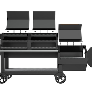 DIY BBQ Smoker Plan, Smoker Blueprint, Outdoor Cooking Project, Barbecue Trailer Guide, Grill Design image 5