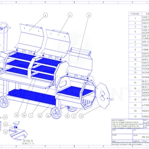 DIY BBQ Smoker Plan, Smoker Blueprint, Outdoor Cooking Project, Barbecue Trailer Guide, Grill Design image 9