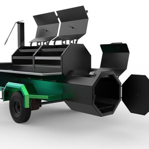 DIY BBQ Smoker Trailer Plan, Smoker Blueprint, Outdoor Cooking Project, Barbecue Trailer Guide, Grill Trailer Design