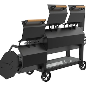 DIY BBQ Smoker Plan, Smoker Blueprint, Outdoor Cooking Project, Barbecue Trailer Guide, Grill Design image 6