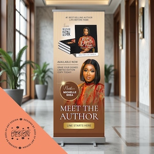 May include: A promotional banner for author Michelle Shea, featuring the book cover of "Life Before Fame", a QR code, and the text "Meet the Author". The design uses brown and gold tones, with the author's image as a central element.