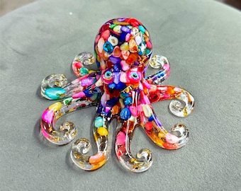Colourful Resin Octopus Figurine, Ocean Animal Marine Sculpture, Desktop Decor