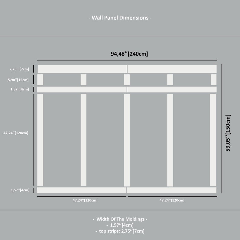 Pre-cut Wall Trim Kit, Board & Batten DIY , Wall Paneling - Vertical ...