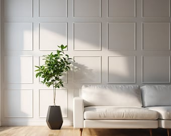 Wall Molding Assembly-Ready Package - Pre-Cut Factory Primed - Accent Wall Panels - Paintable Wall Molding Kit