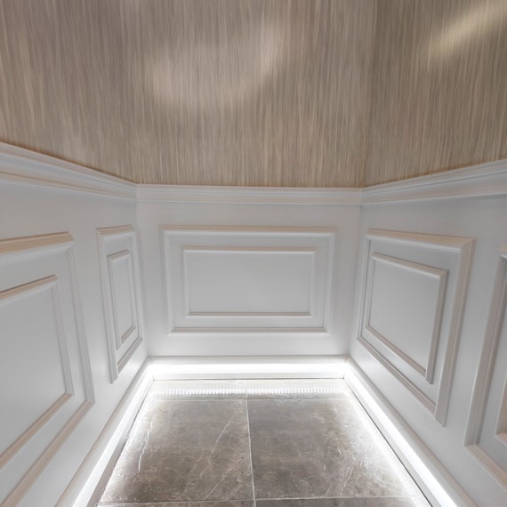 Half Wall Moulding And Chair Rail Kit  , Pre-Cut Wall Molding Set – Ready-to-Install Wall Molding Package , Double Wall Paneling