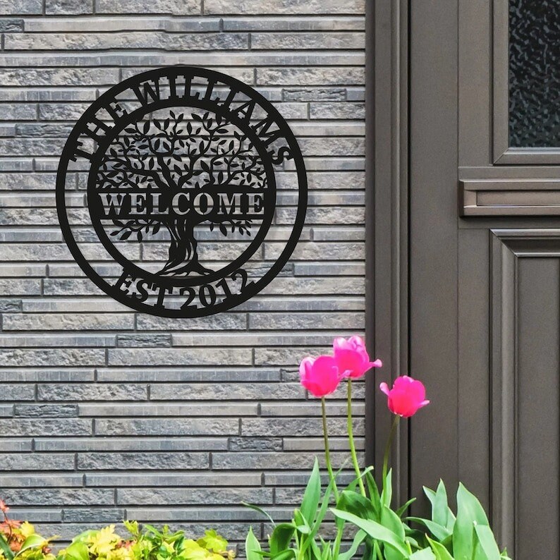 Custom Welcome Family Tree of Life Name Sign Personalized Wall Art Deco ...