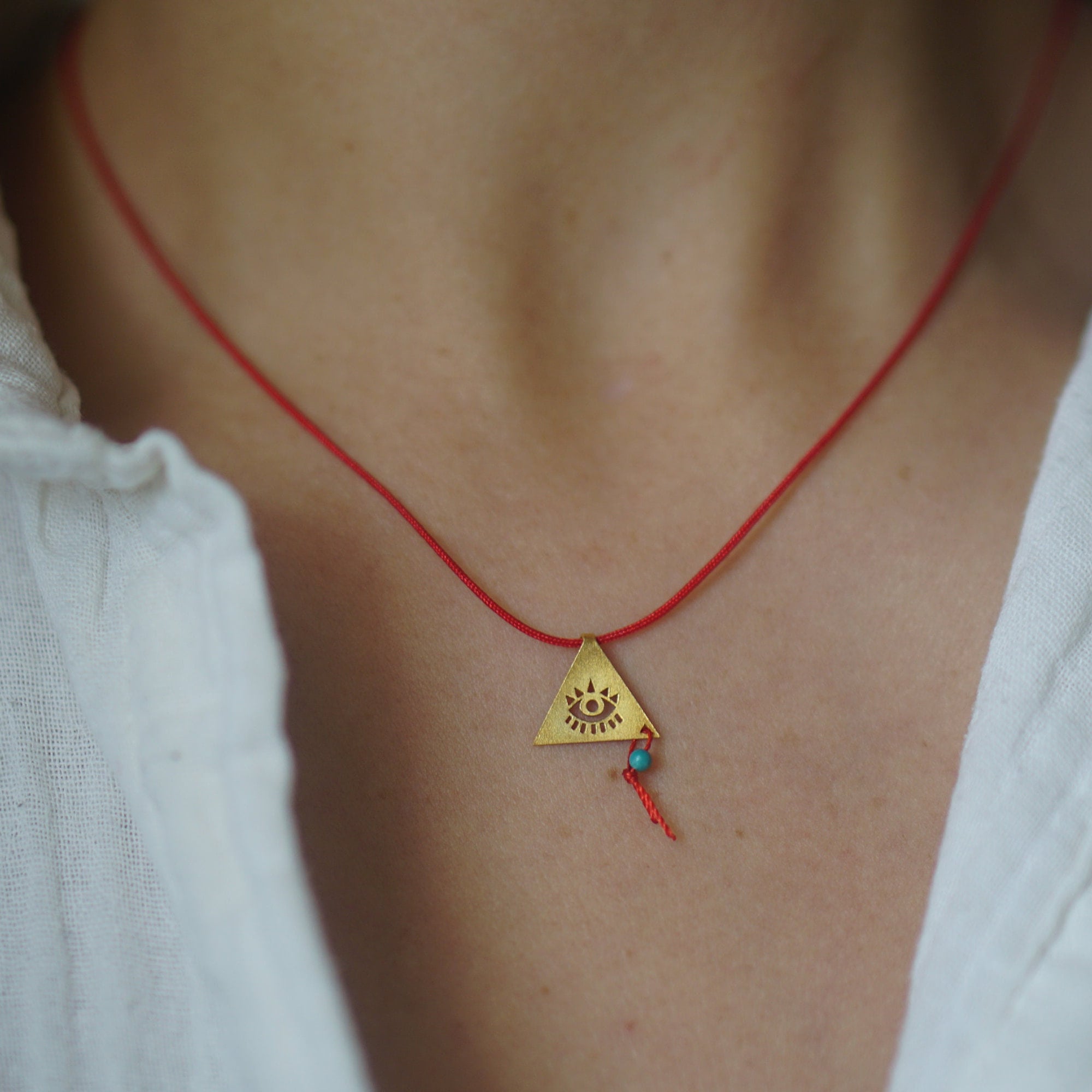 Gold-Plated Sterling Silver Evil Eye Necklace: Turquoise Amulet Jewelry