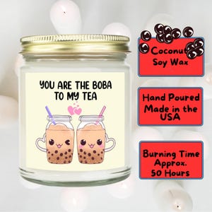 Kawaii Boba Tea Lovers Candle, Unique Candles, Adorable Boba Tea Couple Candle, Gift for Girlfriend, Bestie Gift, Birthday Gift for Friends