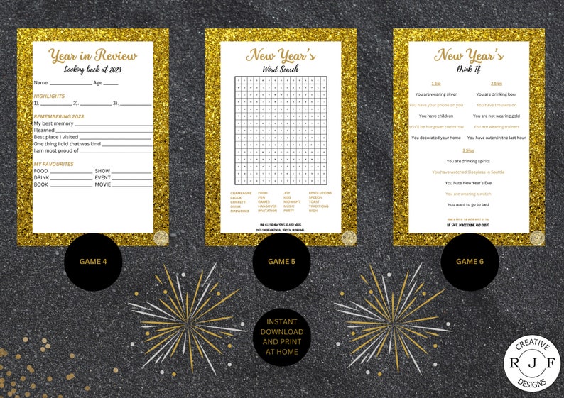 New Years Games Bundle 24 Games Party Games, New Year's Activities