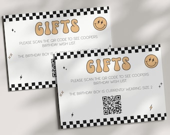 One Happy Dude Gift Registry | Editable Smiley Face 1st Birthday Wish List | Digital Template