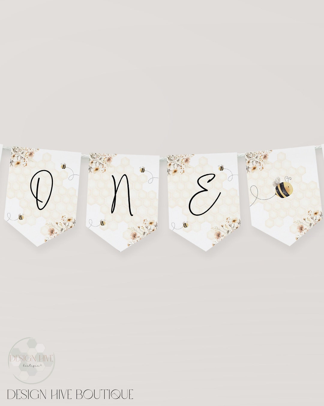 Bee First Birthday Highchair Banner | Sweet as Can Bee Theme ONE ...