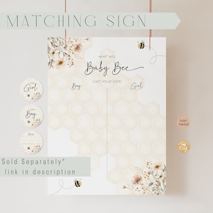 Honey Bee Gender Reveal Invitation | What Will Baby Bee Shower Invite | Digital Template image 8